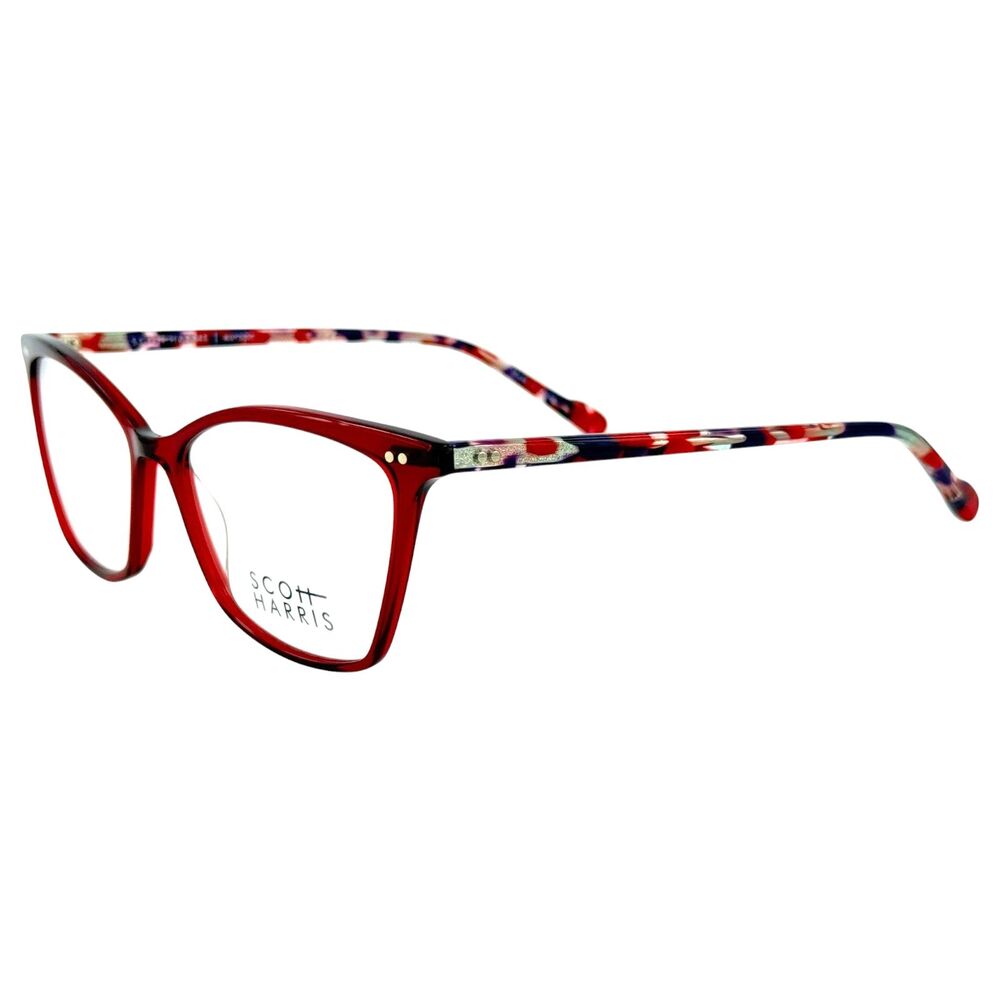 Scott Harris SH868 Womens Plastic Eyeglass Frame C3 Cherry Violet Multi 54-15